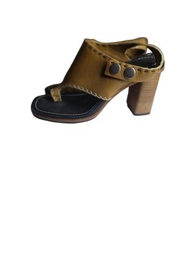 Free People Marlowe Block Heels Sling Back Leather Sandals Women 36